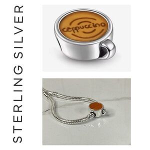 🌟 925 Sterling Silver Cappuccino Cup Charm